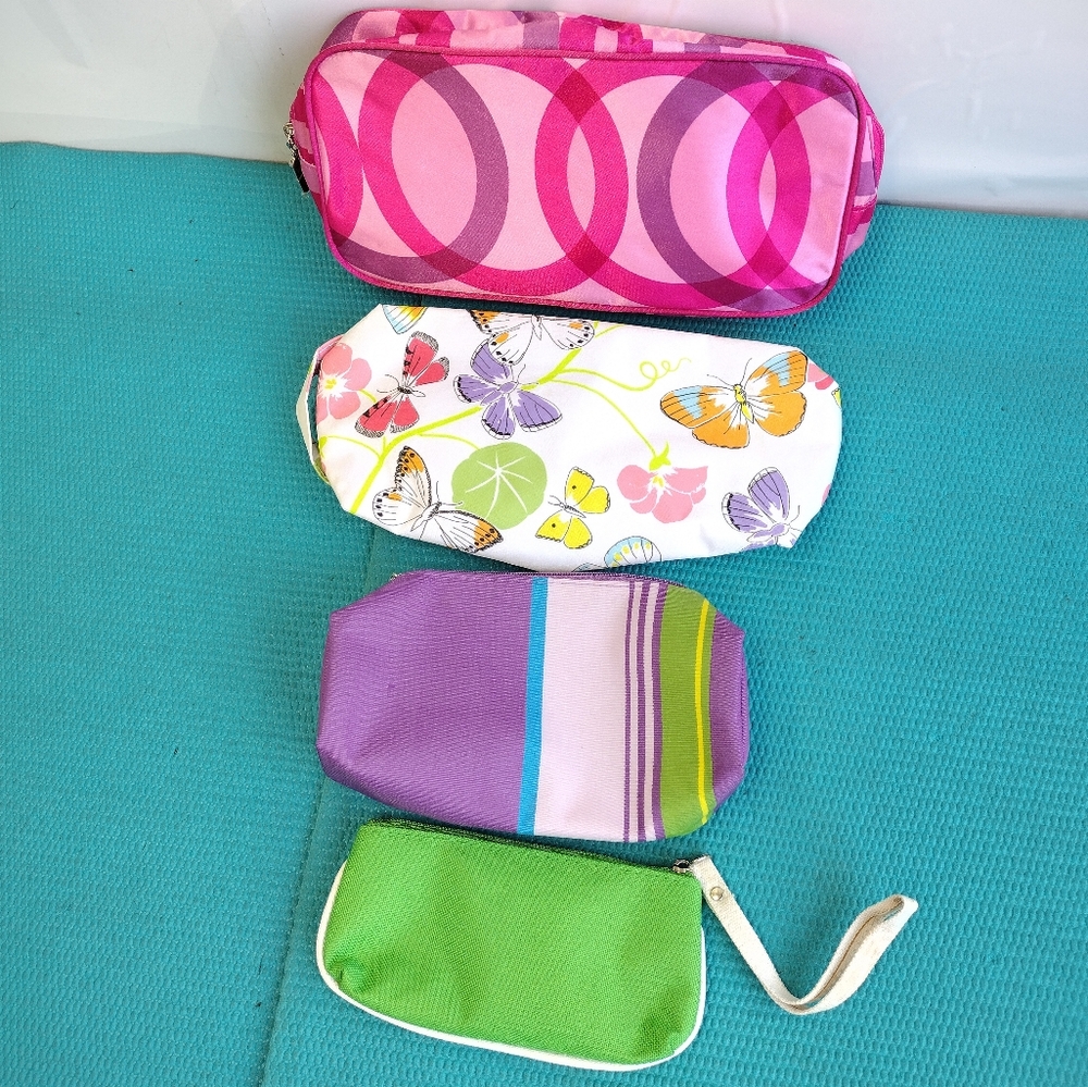 Clinique Makeup Bag Cosmetic Travel Pouch Lot of 4